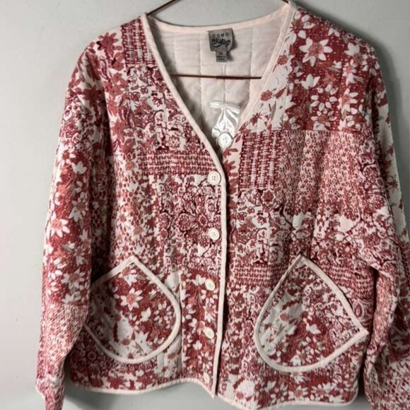 Como Vintage Womens Floral Print Blazers Suit Red Size XXL - Picture 9 of 9
